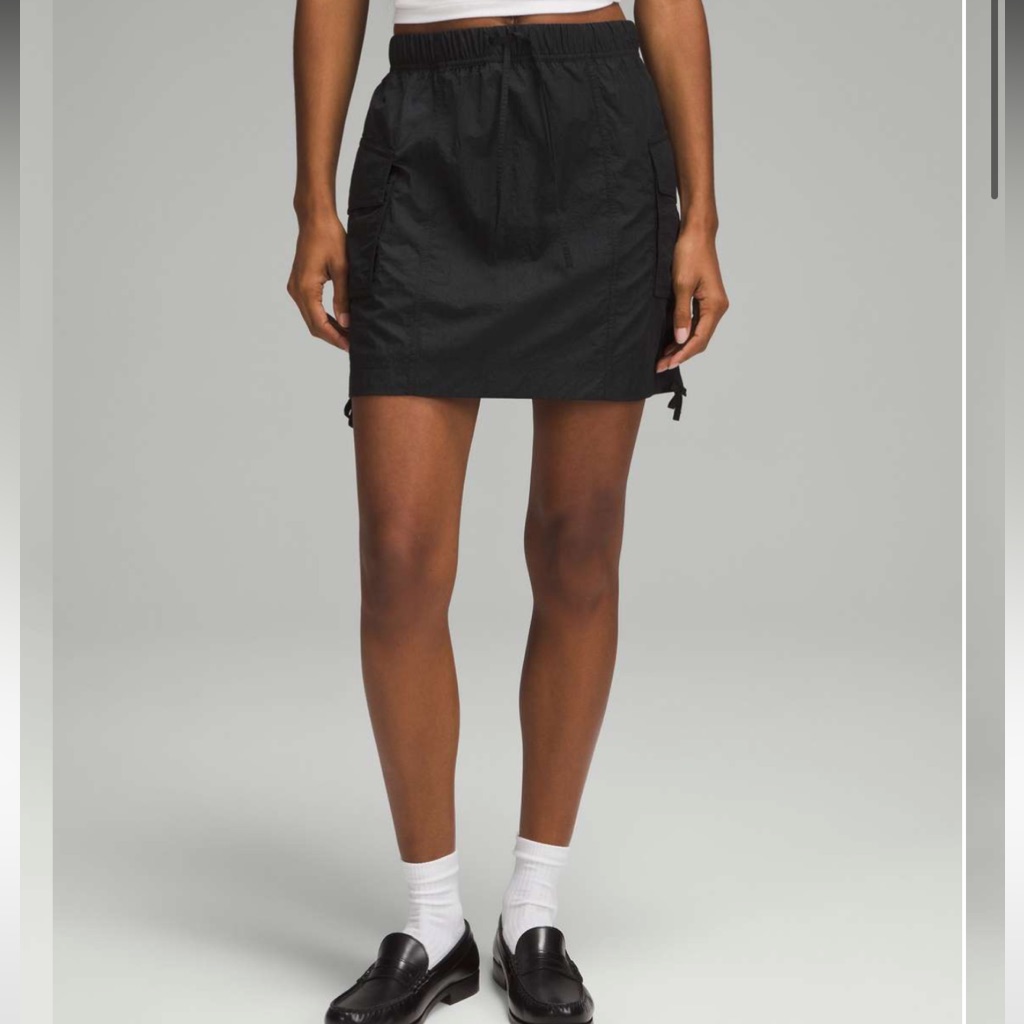 Nwt Lululemon Nylon Cargo Mini Skirt In Black